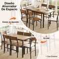 thumbnail image 2 of Comedor Extensible de 4 a 6 Personas con Mesa y 6 Sillas – Estilo Moderno Industrial, Madera y Metal convertible de 120 cm a 160 cm, 2 of 6
