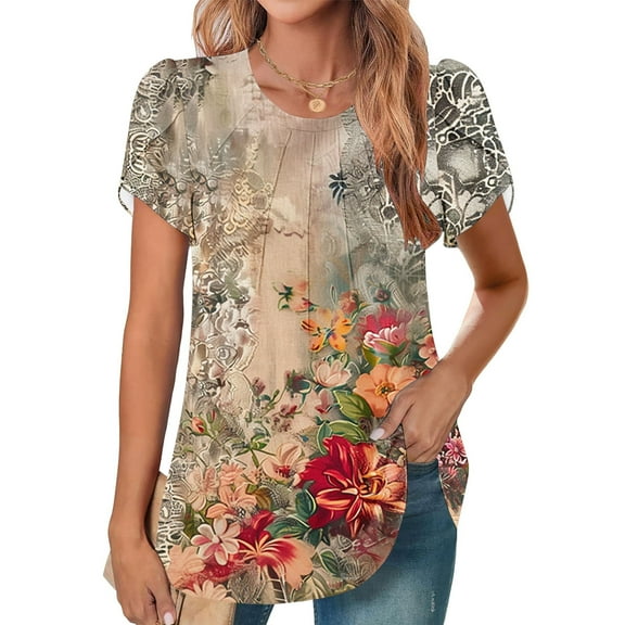 Pohista Womens Casual Tops Cotton Women Shirts Trendy Womens Blouses Summer Womens Short Sleeve Shirts Loose Fit my saved for later items