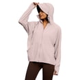 thumbnail image 3 of Dagugfen Long Sleeve Shirts for Women Sunproof Hoodie Full Zip up Quick Drying Outdoor Active Tops Solid Color, 3 of 9