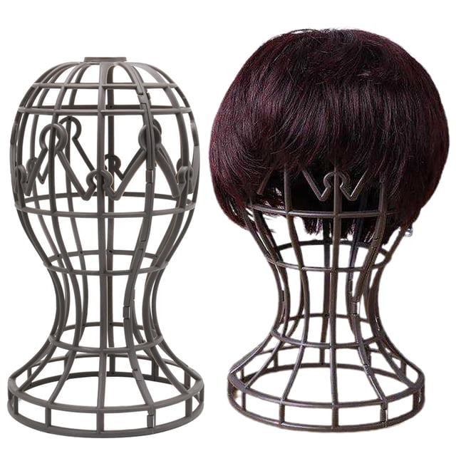 Neinkie Support de Perruque Courte Portable, Support de Perruque pour Multiples Perruques et Chapeaux, Support de Perruque de Voyage