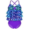 MSemis Girls 2 Piece Tankini Swimsuit Mermaid Scales Ruffle Swimwear
