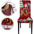 thumbnail image 3 of Juego de 4 fundas para sillas navideñas, funda elástica para sillas de comedor navideñas, funda de licra para sillas Parsons para decoraciones navideñas, ceremonias (Papá Noel + alce), 3 of 4