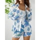 thumbnail image 2 of Conjunto de pijama de primavera y verano para mujer, blusa estampada de manga larga y pantalones cortos holgados, ropa de dormir para estar en casa, 2 of 6