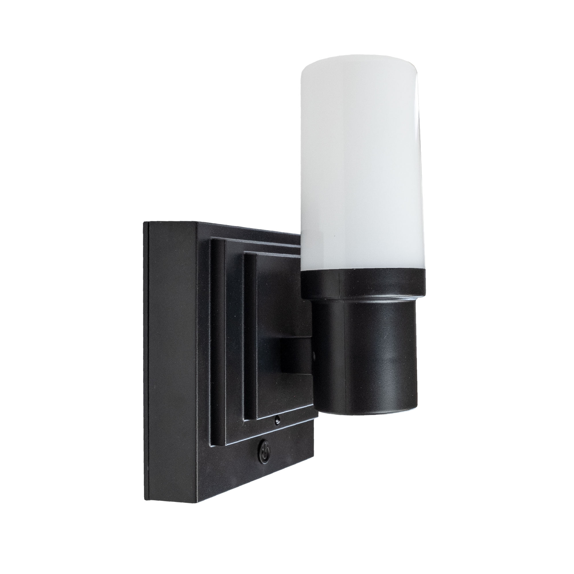 Westek Battery Operated Wall Sconce with Remote, 2 Pack - Plastic Wireless Battery Wall Light, Easy No Wire Install - 160 Lumens, 4 Hour Auto Shut-Off Battery Wall Sconce - Matte Black Finish