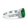 thumbnail image 2 of Emerald Cut Celtic Engagement Ring Green Emerald CZ 925 Sterling Silver Size 7, 2 of 7