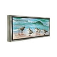 thumbnail image 4 of Stupell Industries Sandpipers Along Beach Shore Animals & Insects Painting Gray Floater Framed Canvas Art Print Wall Art, 25 x 11, 4 of 10