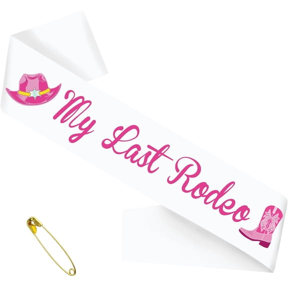 1 pcs Hot Pink My Last Rodeo Sash, White Funny Bride to be Sash for Let’s Go Girls Western Cowgirl Bridal Shower Bachelorette Party Decorations Accessory Favors, Nashville Bride Sash(White Hot Pink)