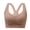 Brown, variant on PiGOGI Women V Neck Wireless Racerback Sports Bra Wide Comfort Straps Sweat Wicking Stretch Matte Fabric Gentle Support Plus Size Yoga Sleep Bralette Navy XL