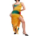 thumbnail image 2 of Women‘s Summer Tank Dress  Sleeveless Square Neck Irregular Ruffle Hem Long Dress, 2 of 5