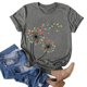 thumbnail image 4 of Gibobby Blusa Mujer Blusa T camisa O cuello de mangas sueltas Mujeres Casual Impresión Carta de mujer Blouse de la mujer（Gris， M), 4 of 5