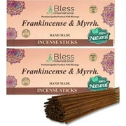 Bless-Frankincense-and-Myrrh 100%-Natural-Handmade-Hand-Dipped-Incense-Sticks Organic-Chemicals-Free for-Purification-Relaxation-Positivity-Yoga-Meditation The-Best-Woods-Scent (200 Sticks (300GM))