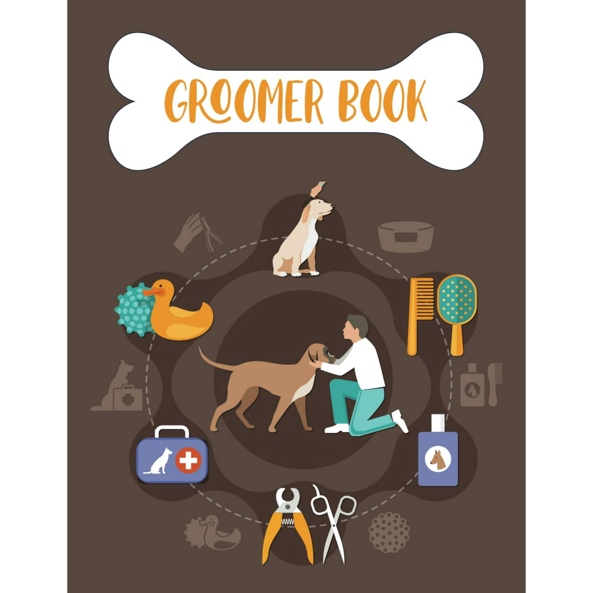 2024 2025 Dog Grooming Appointment Book Pet Shop Client Data Log with 15 Minute Increments Birthdays Gifts for Animals