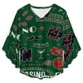 thumbnail image 4 of Casino Theme. Gambling Symbols Women's V-Neck Blouse With 3/4 Ruffled Bell Sleeves Casual Top Ladies Blouses, 4 of 7