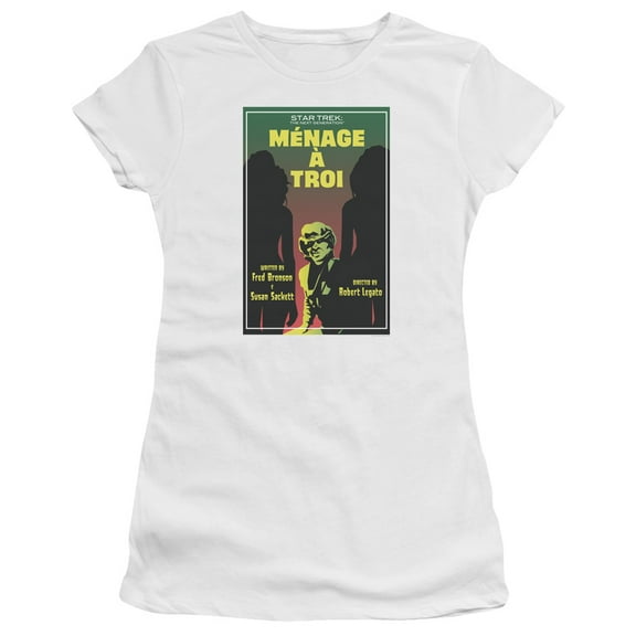 Star Trek Tng Season 3 Episode 24 Junior Women's Sheer T-Shirt White