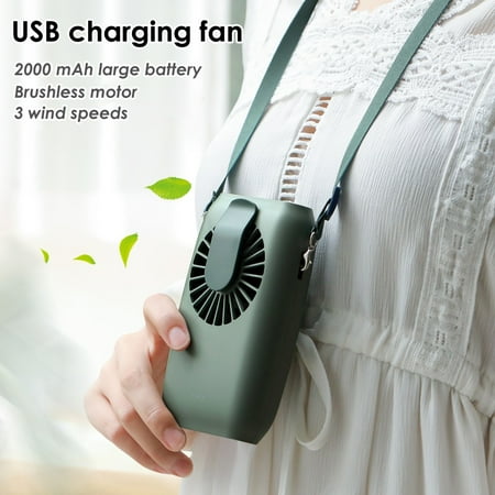 

Fairnull Portable Mini Hanging Waist Neck USB Charging Power Bank Desktop Cooling Fan