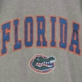thumbnail image 4 of Men's Colosseum Heathered Gray Florida Gators Arch & Logo Crew Neck Sweatshirt, 4 of 4