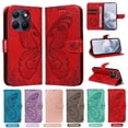 thumbnail image 5 of Wallet Case for Motorola Edge 70 Fusion Embossed Butterfly with Strap & Stand Red, 5 of 5