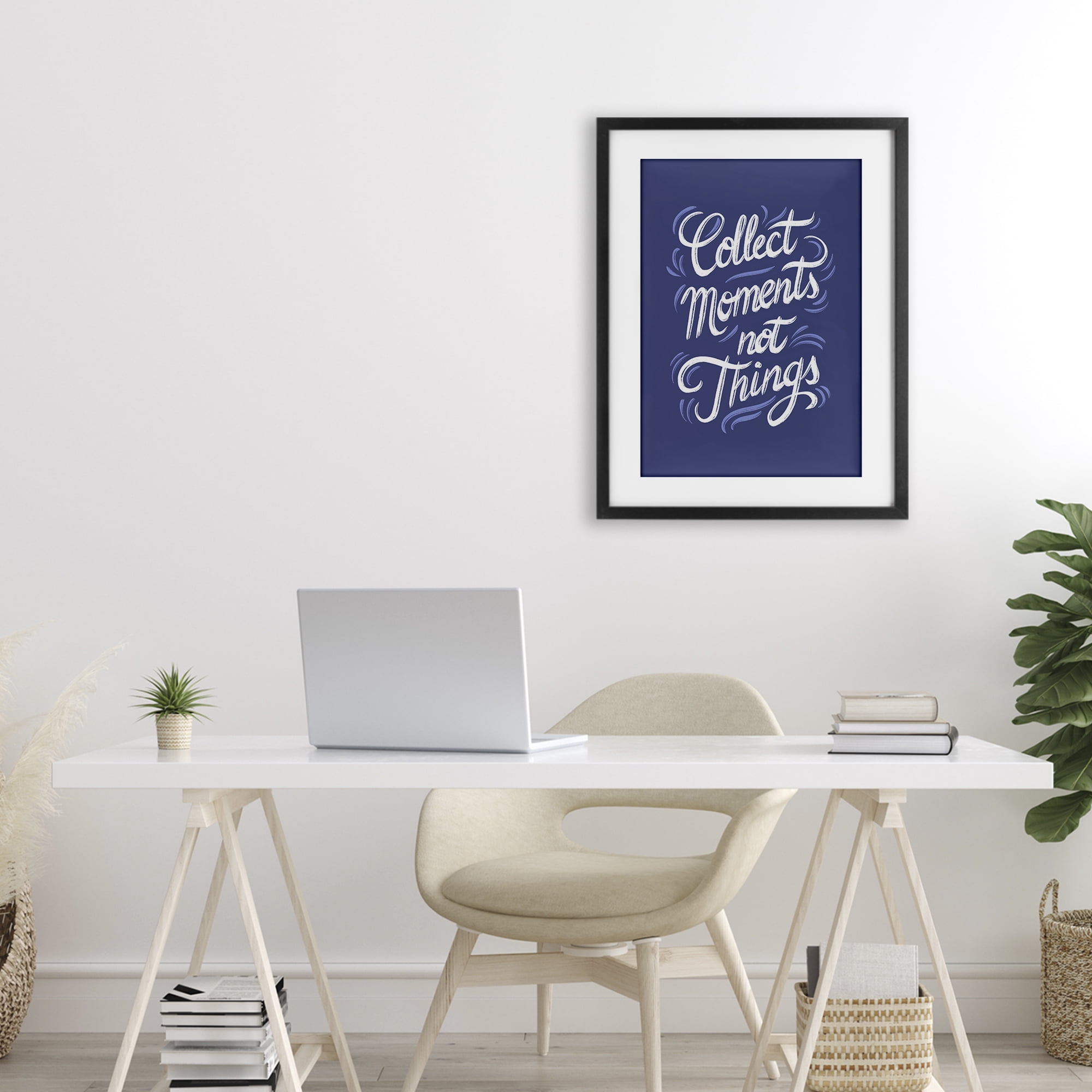 Stupell Industries Collect Moments Not Things Black Framed Print Under Glass, design by Martina Pavlova