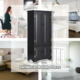 thumbnail image 5 of Costway Accent Storage Cabinet Adjustable Shelves Antique 2 Door Floor Cabinet Black, 5 of 10