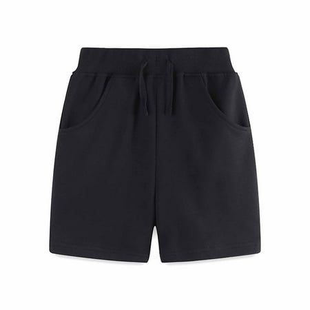 Kiijoy Little Boys Casual Shorts Summer Cotton Solid Color Shorts Sizes 1-7