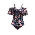 thumbnail image 5 of Aunavey One Piece Swimsuits for Women Off Shoulder Ruffle Bathing Suits Flounce Tummy Control Swimwear, 5 of 7