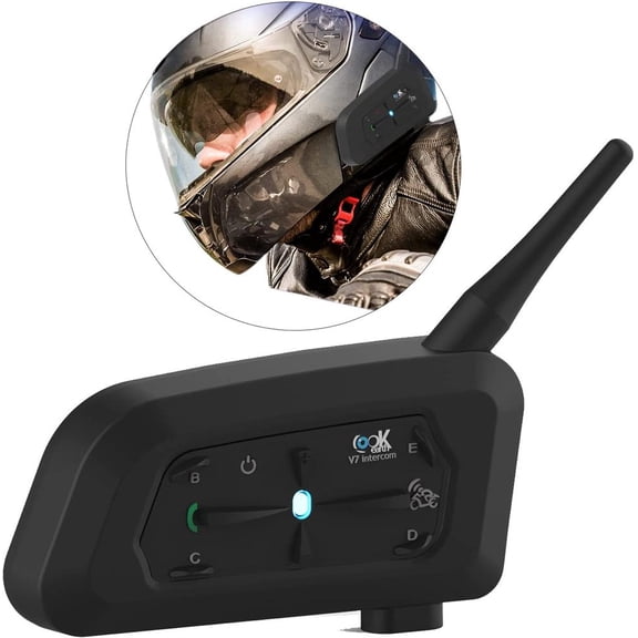 Lookearth Motorcycle Bluetooth Intercom Headset 7 Rider 1200M