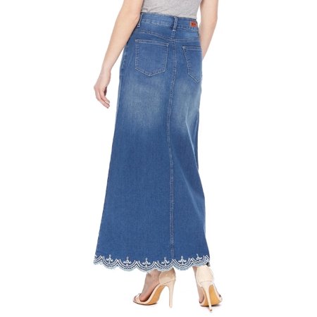 juniors maxi stretch denim skirt plus line