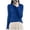 Blue, variant on Blouses for Women Solid Mock Neck Long Sleeve Base Layer Knit Pullover Sweater Top, Sizes S-2XL