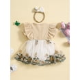 thumbnail image 3 of Suealasg Infant Girl Romper Dress Short Sleeve Floral Embroidery Skirt Hem Jumpsuits 3 6 12 18 24 Months Newborn 2Pcs Summer Clothes Baby Bodysuits with Headband, 3 of 9