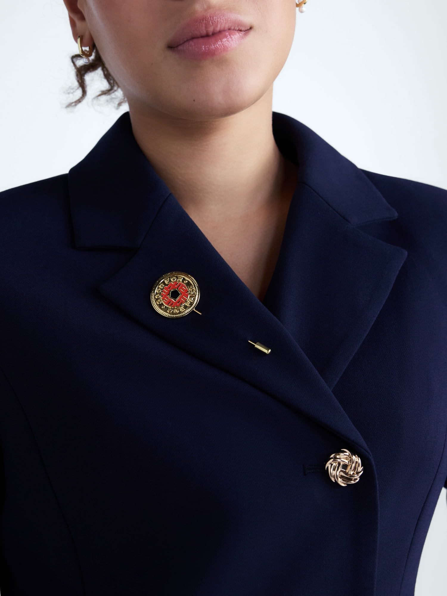 Free Assembly Women's NYC Subway Token Coin Brooch Pin, Goldtone