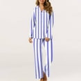 thumbnail image 4 of Lmnyox 2 Piece Pajama Set for Women Soft Print Long Sleeve Button Down Shirts Long Pants Casual Sleepwear, 4 of 7