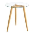 thumbnail image 3 of Danya B. Van Beuren Side Table with Modern Metal Taper Legs and Clear Glass Tabletop - Beech, 3 of 11