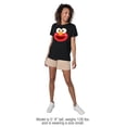 thumbnail image 3 of Sesame Street Elmo Kawaii Face Women's Loose T-Shirt, Black, Large, 3 of 5
