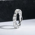 thumbnail image 2 of Eternity Band, Wedding Band, Three Stone Diamond Engagement Ring, Delicate Daily Wear Diamond Ring, 14K White Gold Plated, 2.3 Ct Simulated Diamond, Anniversary Band For Wife, 2 of 5