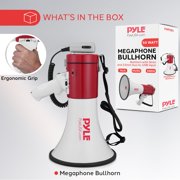 PYLE PMP58U - Megaphone Speaker with Talk & Siren Modes, Handheld Microphone, MP3/USB Reader, Aux (3.5mm) Input