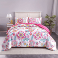 thumbnail image 2 of Davulos Twin Comforter Set , 4 Pieces Twin Bed in a Bag Flower Pattern Bed Set for Adults Teens All Season Bedding Sets with 1 Comforter, 1 Flat Sheet, 1 Fitted Sheet, 1 Pillowcase, 2 of 6