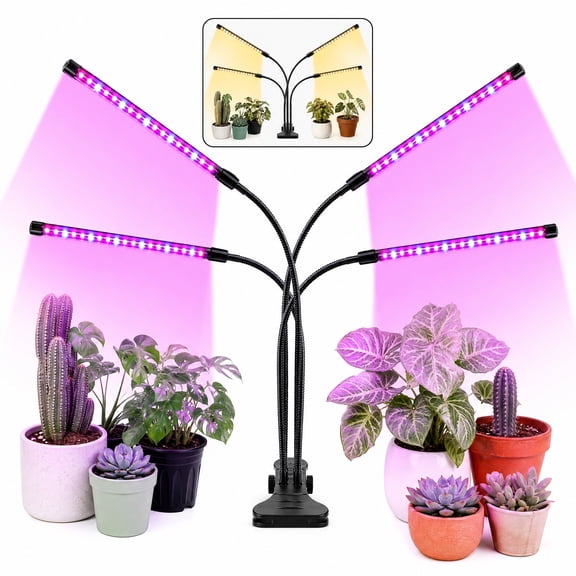 Grow Light For Indoor Plants, 4-Head 80 LED Red Blue Plant Lamp USB 5V 1000lm Flexible Gooseneck