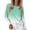 Mint Green, variant on Women's Gradient Color Raglan Sleeve Round Neck Sweatshirt, Long Sleeve Soft Rayon Blend Pullover Top with Loose Fit for Fall Season, Casual Streetwear and Legging Pairing Outfits Green L