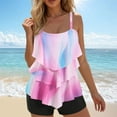 thumbnail image 2 of yueewhu Women's Tankini Swimsuits with Shorts Ruffled Tummy Control Bathing Suits Modest 2026 Swimwear (Pink, XXL), 2 of 8