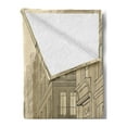 thumbnail image 2 of Jazz Music Soft Flannel Fleece Throw Blanket, Illustration of a Guitarist in an Old Street of New York Buildings Music Cityscape, Cozy Plush for Indoor and Outdoor Use, 60" x 80", Beige, by Ambesonne, 2 of 5