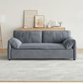 thumbnail image 4 of 63.8" Queen Pull Out Sofa Bed, 3-in-1 Convertible Sleeper Sofa with Side Storage,Multi-Functional Velvet Loveseat Bed for Living Room,Bedroom,Apartment,Office,Gray, 4 of 8