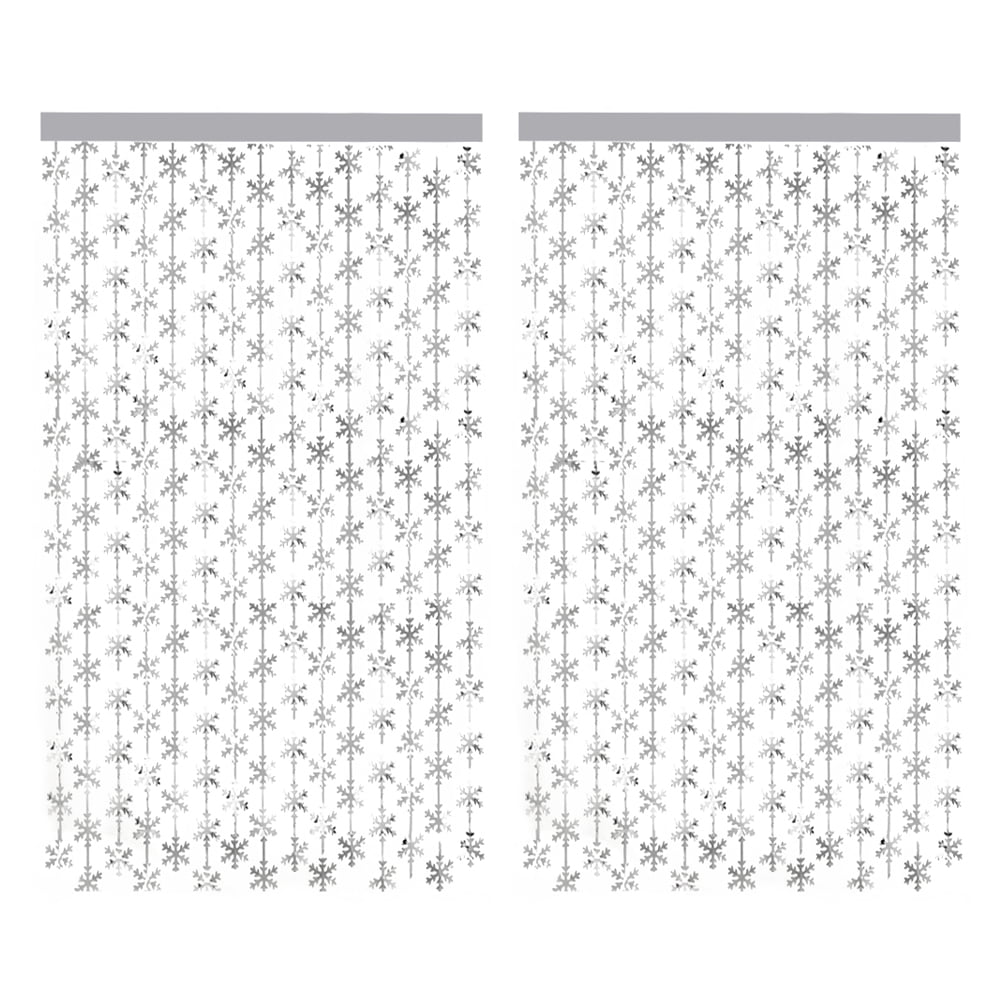 Foil Curtain Backdrop Metallic Tinsel Foil Fringe Curtain 2 Pack