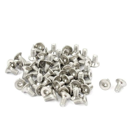 Unique Bargains M2 x 4mm 304 Stainless Steel Hex Socket Countersunk Flat Head Screw Bolts 50pcs