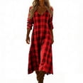 thumbnail image 3 of Vetsdori Long Sleeve Maxi Dresses for Women Red Evening Gown Dress V-Neck Muumuu,Loose Long Mujer Party Juniors Dresses Outfits, 3 of 6