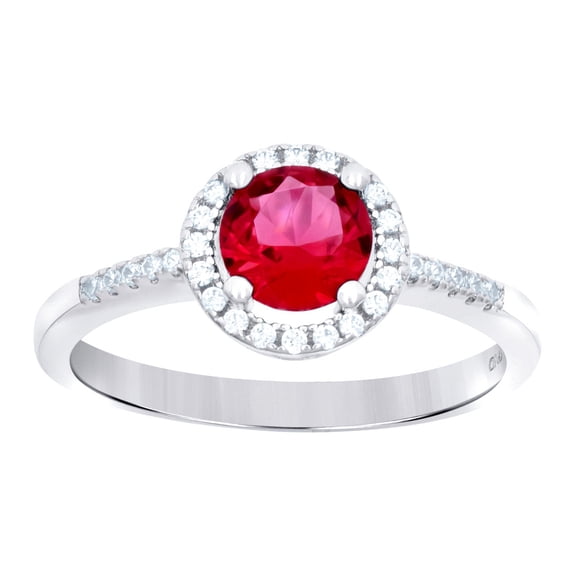 925 Sterling Silver Womens Red Cubic Zirconia Fashion Ring Size 8 8.2x1.6mm Wide Ring for Women