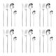 thumbnail image 1 of Juego de cubiertos para fiesta, cuchillo para carne, tenedores, cuchara, cucharadita, vajilla de acero inoxidable, cubiertos para cena de año Nuevo en Plata 24 piezas, 1 of 8