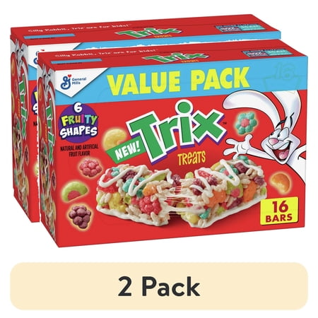 (2 pack) Trix Breakfast Cereal Treat Bars, Value Pack, 16 ct