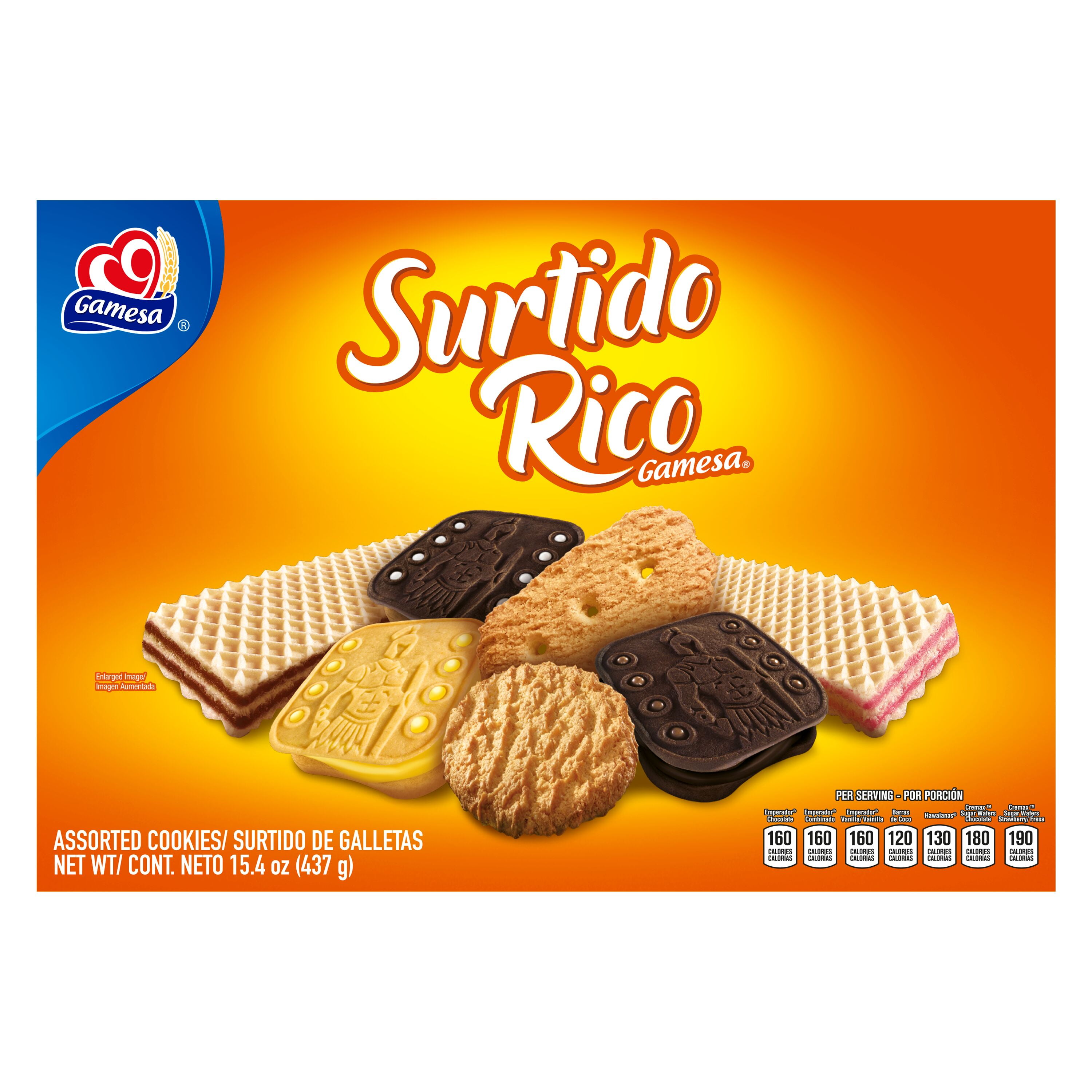(4 pack) Gamesa Surtido Rico Assorted Cookies, 15.4 oz Box, 1 Pack