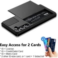 thumbnail image 4 of for Samsung Galaxy S23 Case Wallet Credit Card Holder ID Slot Sliding Door Hidden Pocket Men Women Anti-Scratch Dual Layer Hybrid Bumper Armor Protective Shell Back Cover 6.1" Black, 4 of 14