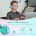 thumbnail image 3 of Link Dream Kids Bluetooth Headphones,V5.0 Wireless Over-Ear Headset with Mic, 3 Lighting Modes, 22-32H Playtime, Foldable, 3.5mm Audio Jack, for School/Students/PC/Phone/Tablet (Boys/Girls),Green, 3 of 14